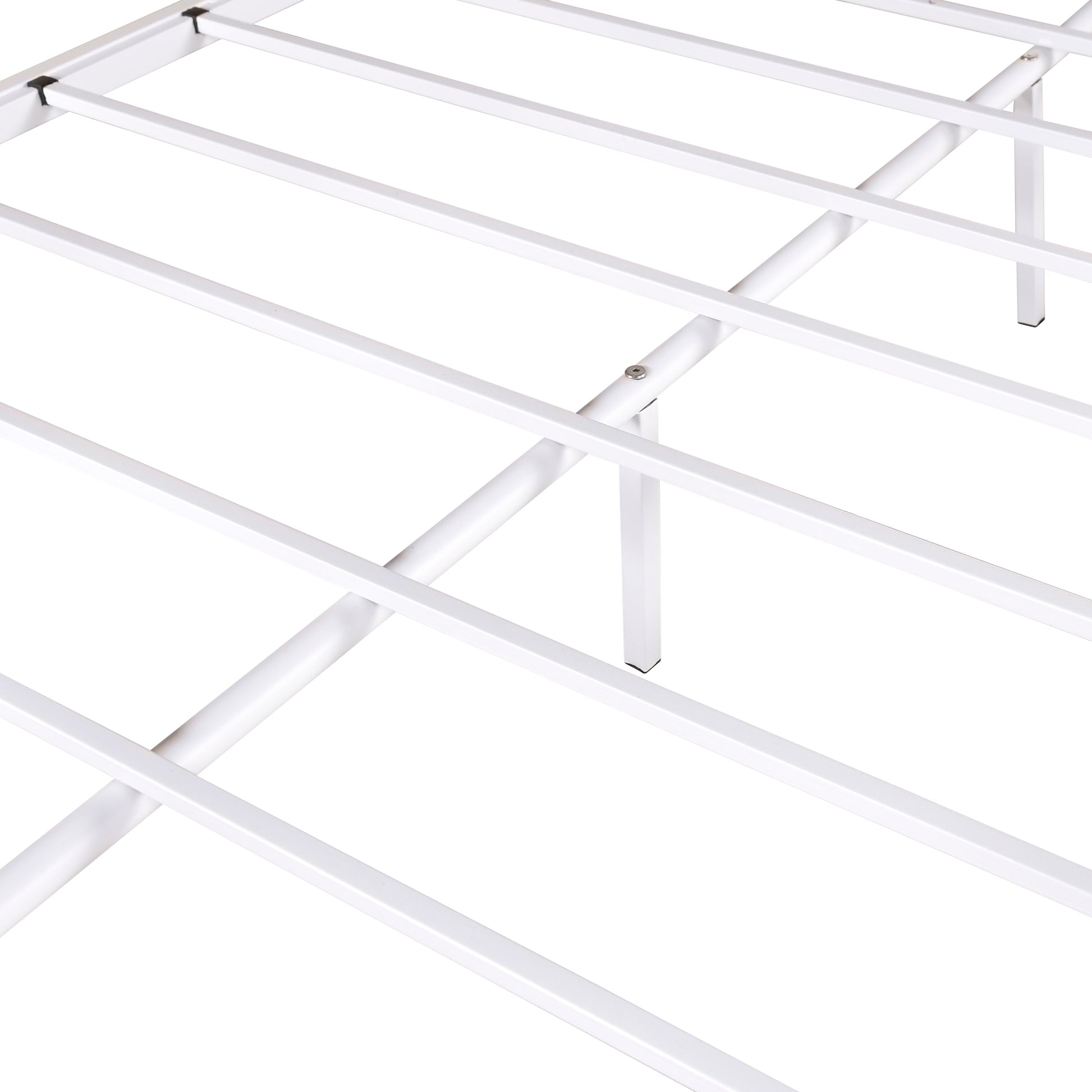 Twin Over Full Metal Bunk Bed, Heavy Duty Bunk Bed,Easy Assembly With Enhanced Upper Level Guardrail, White Box Spring Not Required Twin White Metal Bedroom Bunk Metal