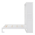 Full Size Murphy Bed Wall Bed With Shelves,White White Solid Wood Mdf