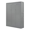 Queen Size Murphy Bed Wall Bed With Shelves,Gray Gray Solid Wood Mdf