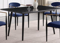 Modern Contemporary 5Pc Dining Set Black Sintered Stone Table And Blue Chairs Fabric Upholstered Stylish Furniture Black Blue Seats 4 Dining Room 60 Inches Contemporary,Modern,Ultra Modern Rectangular Dining Table With Chair Sintered Stone