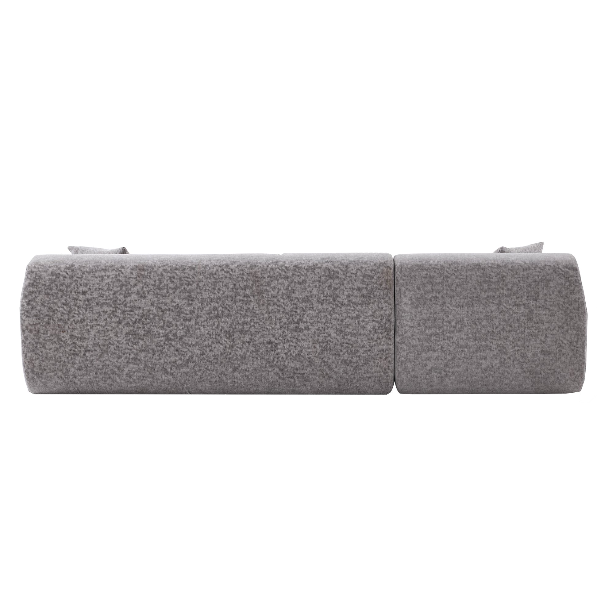 Modern Large L Shape Modular Sectional Sofa For Living Room, Bedroom, Salon, 2 Piece Free Combination, Simplified Style Gray Polyester 3 Seat