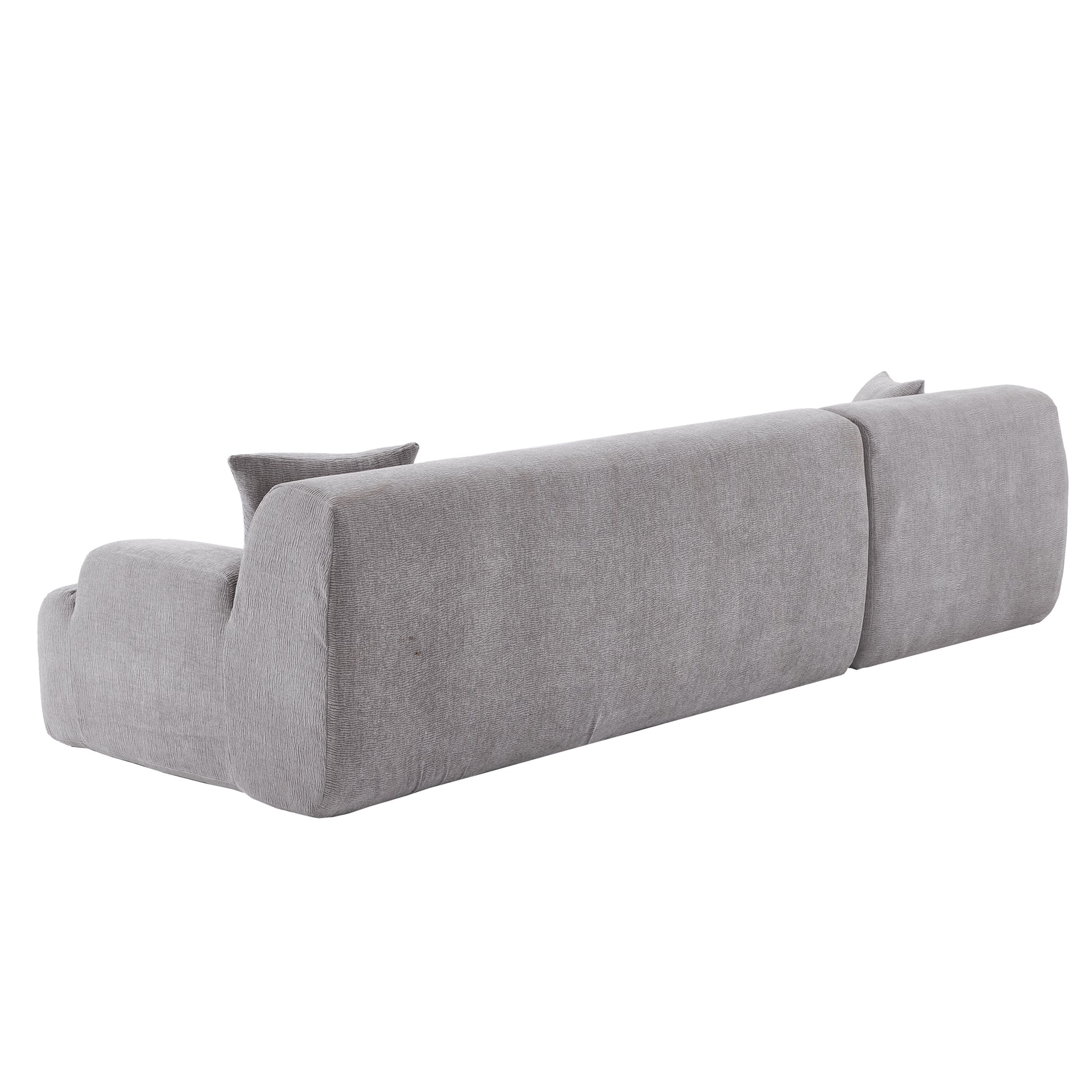 Modern Large L Shape Modular Sectional Sofa For Living Room, Bedroom, Salon, 2 Piece Free Combination, Simplified Style Gray Polyester 3 Seat