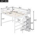 Full Size Loft Bed With Built In Storage Wardrobe And Staircase, White Box Spring Not Required Full White Wood Bedroom Pine