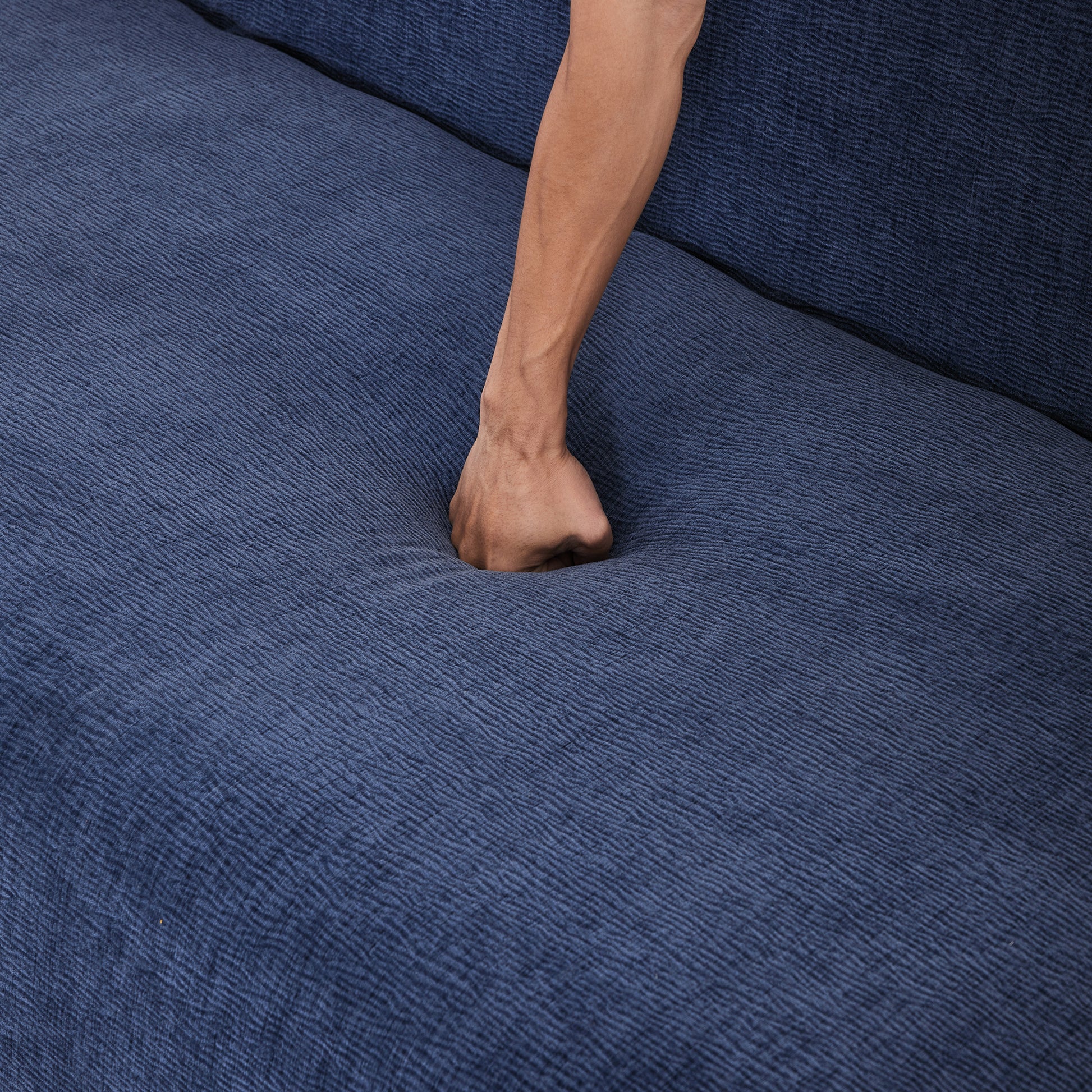 Modern Large L Shape Modular Sectional Sofa For Living Room, Bedroom, Salon, 2 Piece Free Combination, Simplified Style Blue Polyester 3 Seat