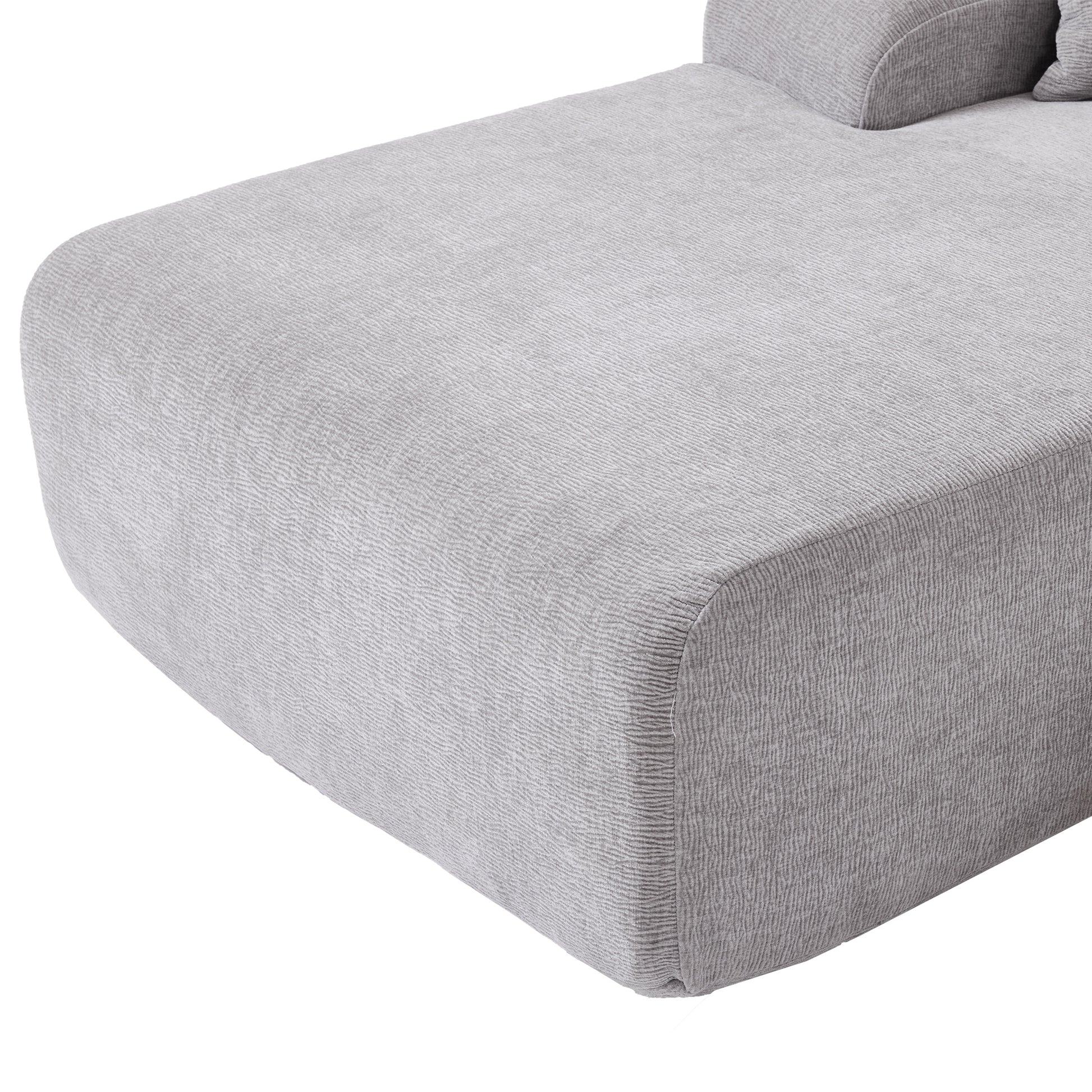 Modern Large L Shape Modular Sectional Sofa For Living Room, Bedroom, Salon, 2 Piece Free Combination, Simplified Style Gray Polyester 3 Seat