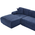 Modern Large L Shape Modular Sectional Sofa For Living Room, Bedroom, Salon, 2 Piece Free Combination, Simplified Style Blue Polyester 3 Seat