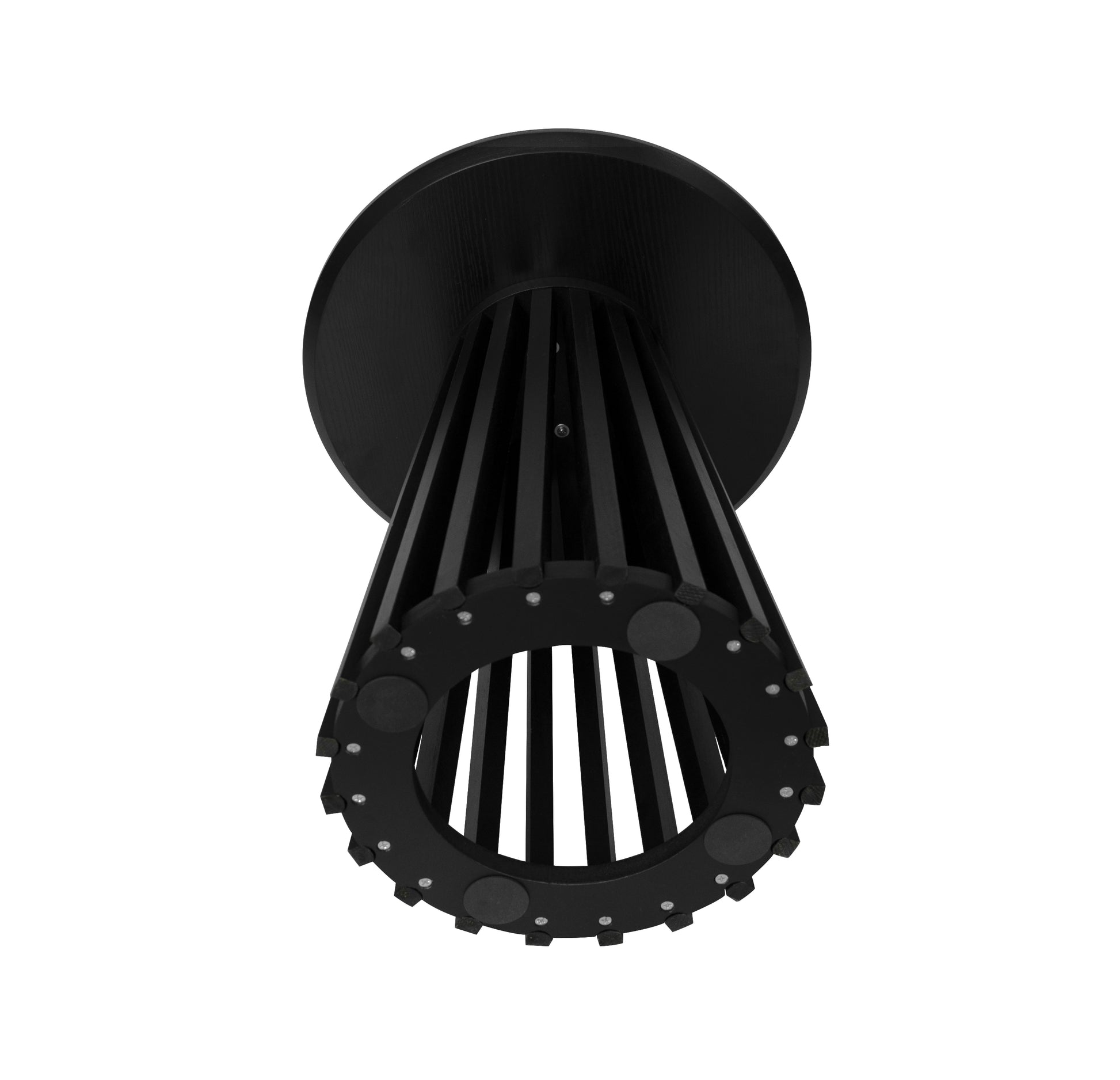 Round Coffee Table Set Of 2, Grille Molding, Suitable For Bedroom, Living Room, Balcony Black Mdf