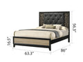 Selena Modern & Contemporary Queen Bed Made With Wood In Black And Natural Box Spring Not Required Queen Black Natural Wood Bedroom Contemporary,Modern Upholstered Wood