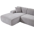 Modern Large L Shape Modular Sectional Sofa For Living Room, Bedroom, Salon, 2 Piece Free Combination, Simplified Style Gray Polyester 3 Seat