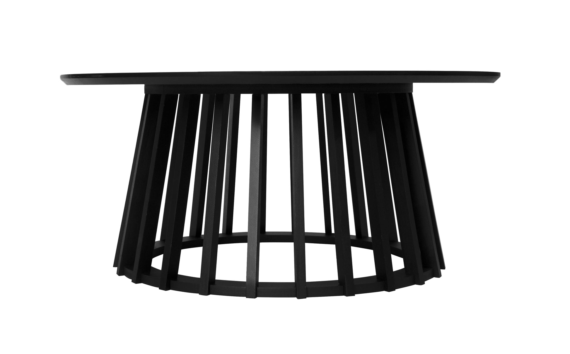 Round Coffee Table Set Of 2, Grille Molding, Suitable For Bedroom, Living Room, Balcony Black Mdf