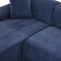 Modern Large L Shape Modular Sectional Sofa For Living Room, Bedroom, Salon, 2 Piece Free Combination, Simplified Style Blue Polyester 3 Seat