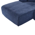 Modern Large L Shape Modular Sectional Sofa For Living Room, Bedroom, Salon, 2 Piece Free Combination, Simplified Style Blue Polyester 3 Seat