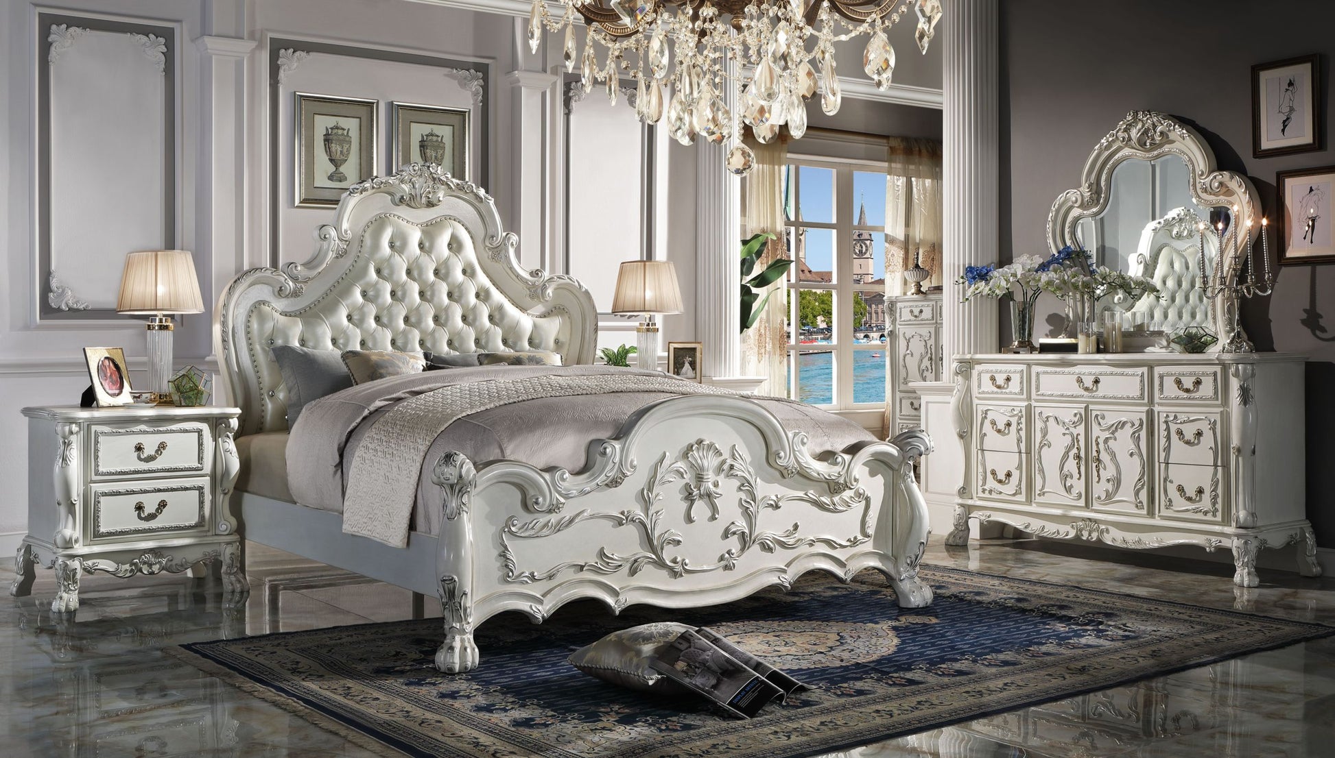Dresden Dresser Antique White Finish Bd01685 Antique White Mdf