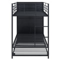 Metal Bunk Bed With Big Bookshelf, Twin, Black Black Metal