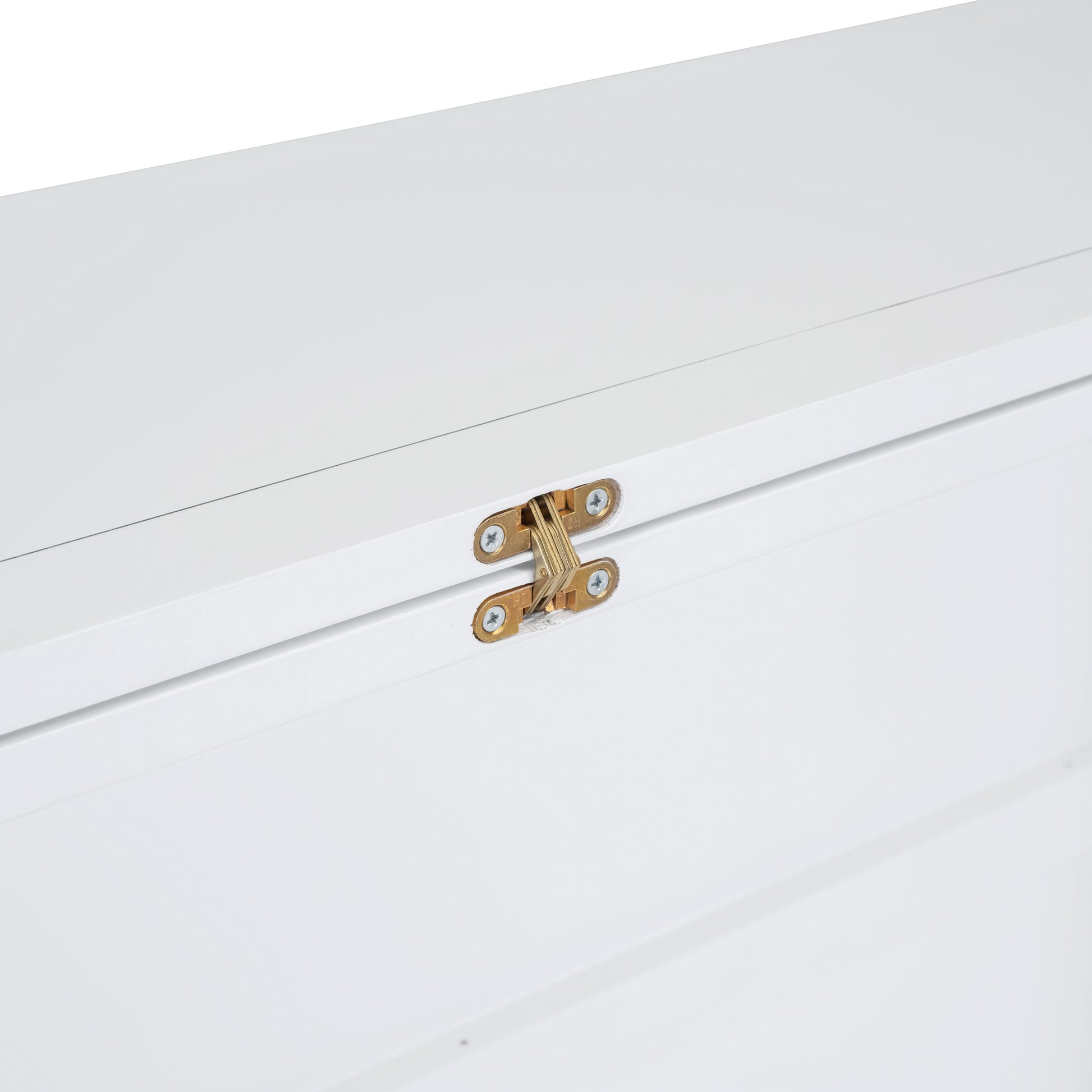 Full Size Murphy Bed With Usb Port And Removable Shelves On Each Side,White White Solid Wood Mdf