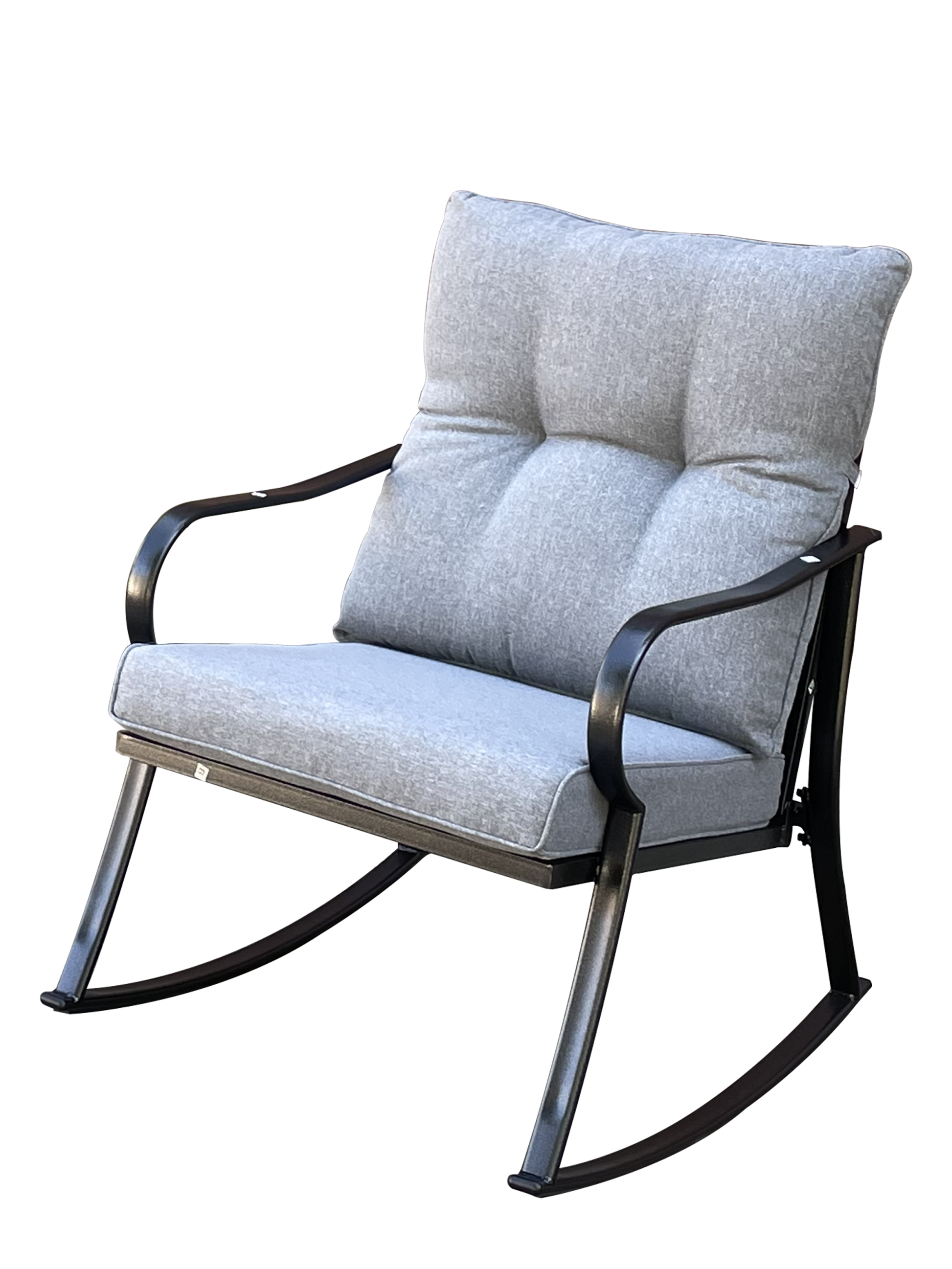 Rocker Set Chair And Teapoy Medium Grey Yes Medium Grey Metal