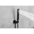 Wall Mounted Waterfall Rain Shower System Matte Black Brass