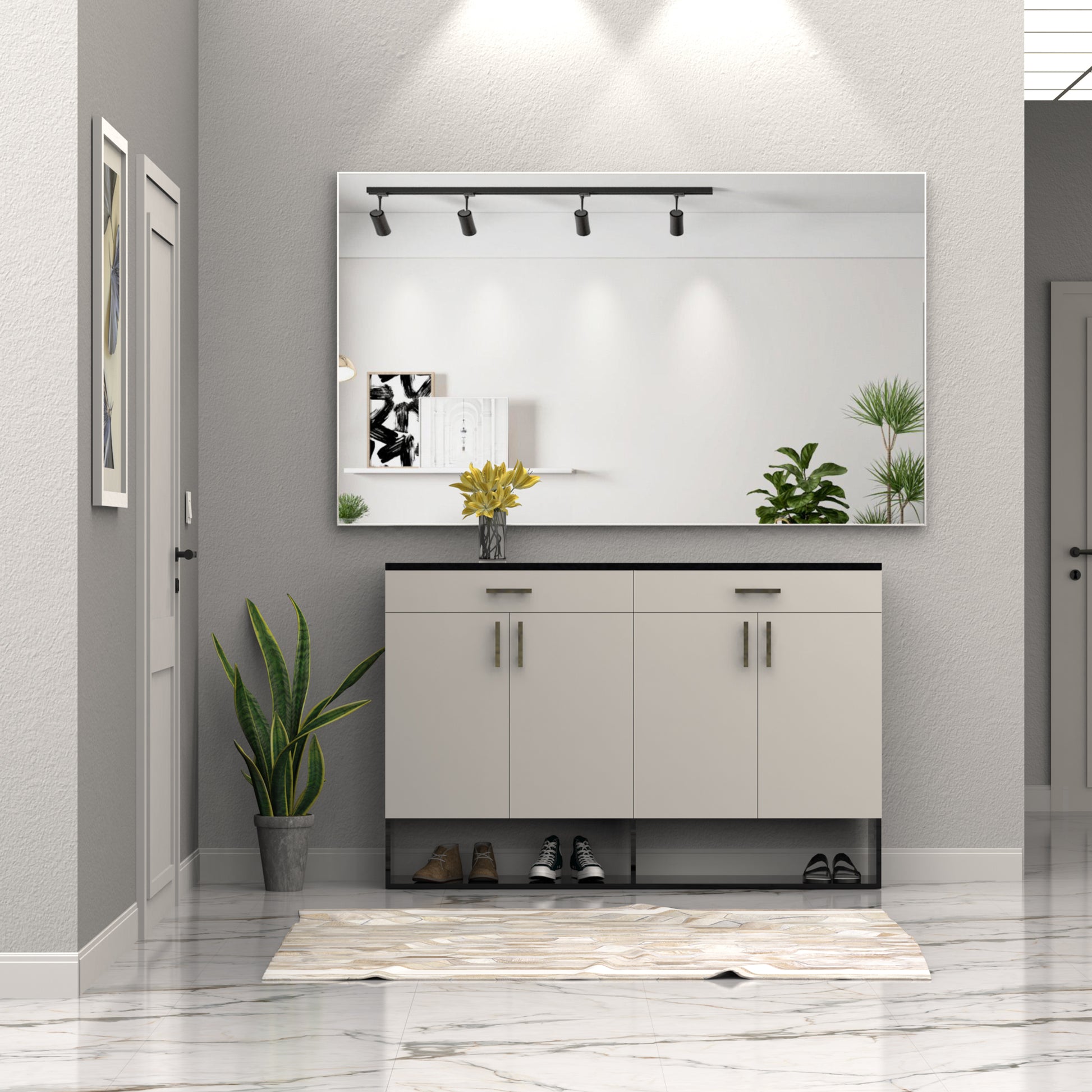 60"X36" Oversized Modern Rectangle Bathroom Mirror With Silver Frame Decorative Large Wall Mirrors For Bathroom Living Room Bedroom Vertical Or Horizontal Wall Mounted Mirror With Aluminum Frame Silver Aluminum