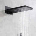 Wall Mounted Waterfall Rain Shower System Matte Black Brass