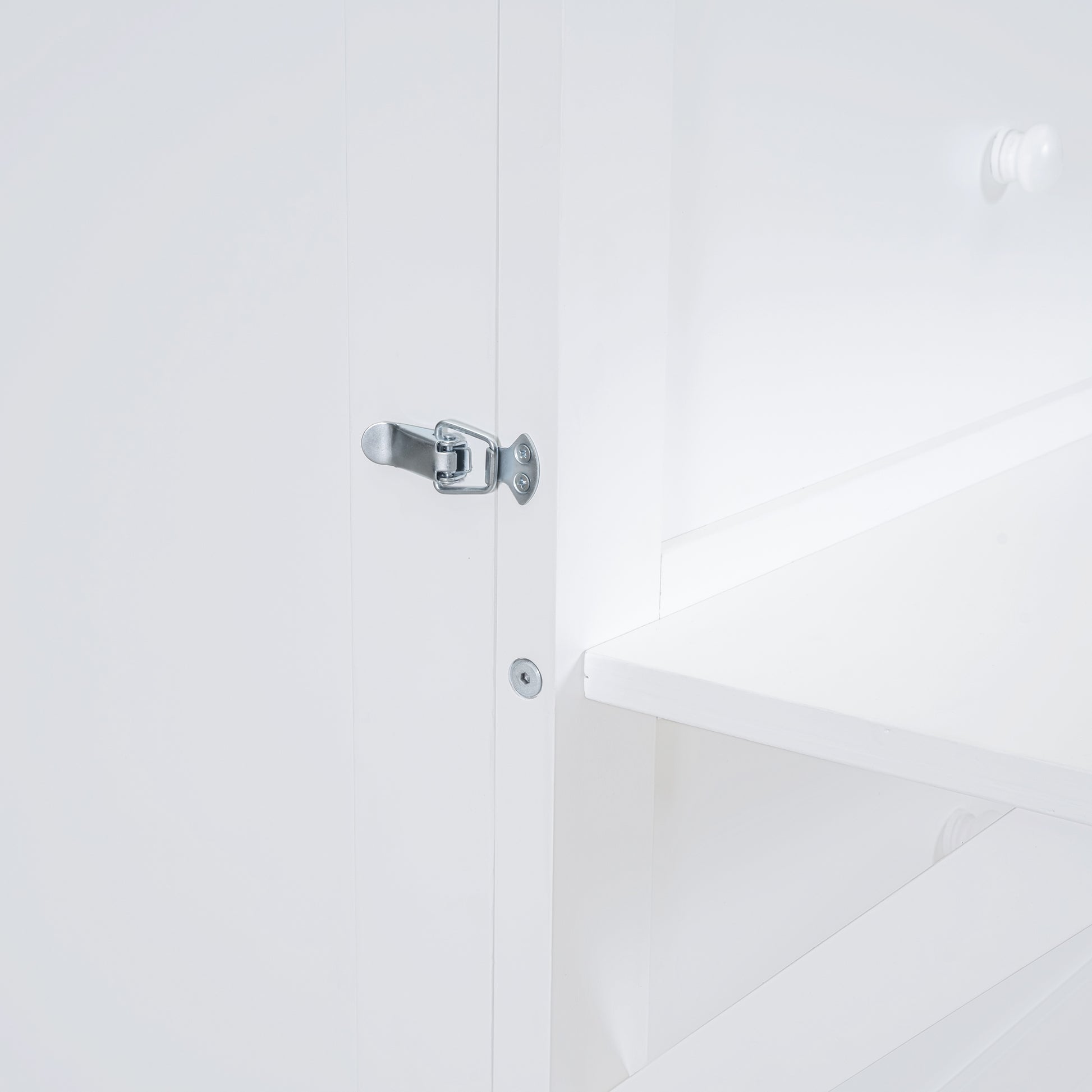 Full Size Murphy Bed With Usb Port And Removable Shelves On Each Side,White White Solid Wood Mdf