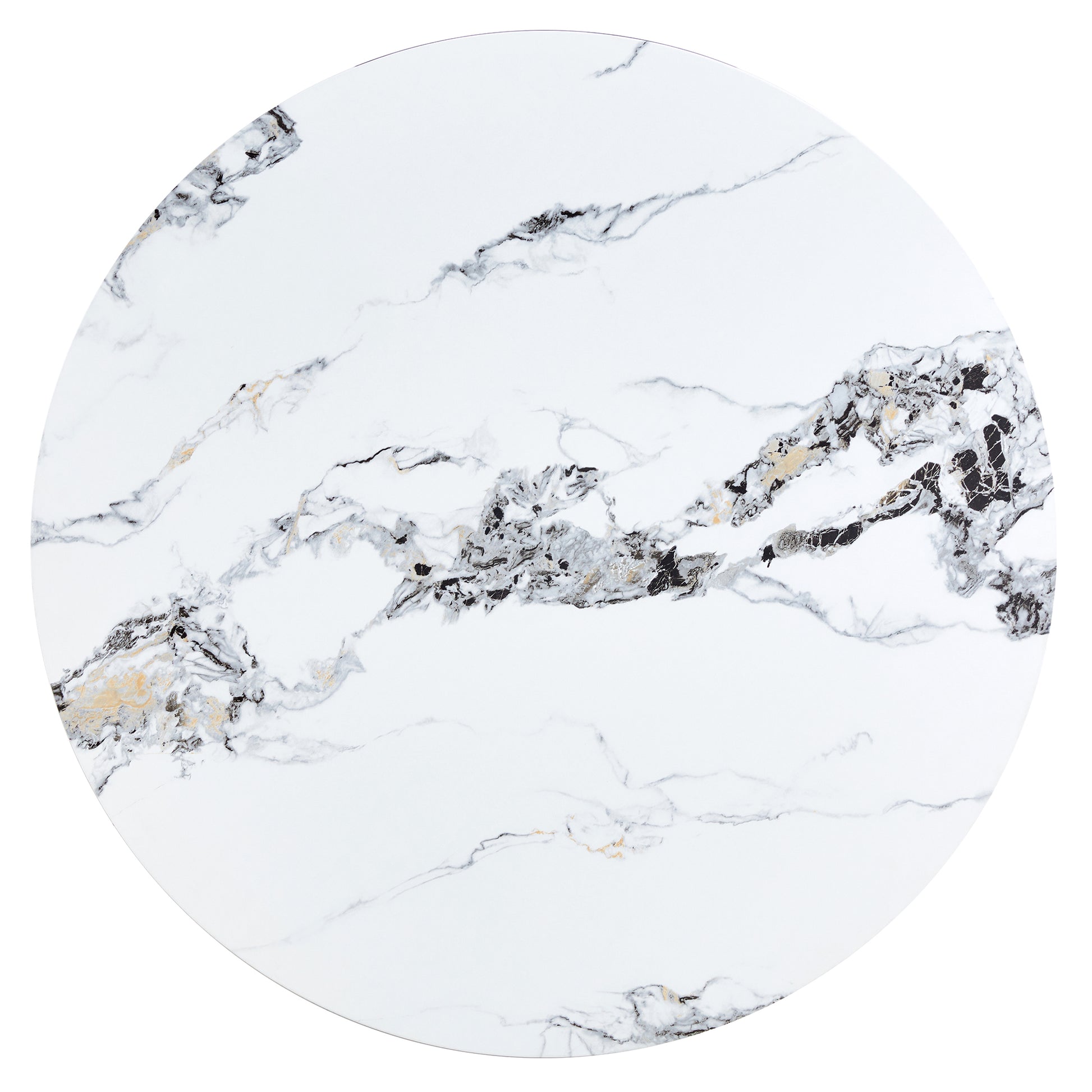 Round Dining Table For 4 6, 47 Inch Modern Kitchen Faux Marble Table Small Dinner Table Mdf Kitchen Dinning Table For Cafe Restaurant Wine Bar Home Office Conference Only Table White Modern Mdf