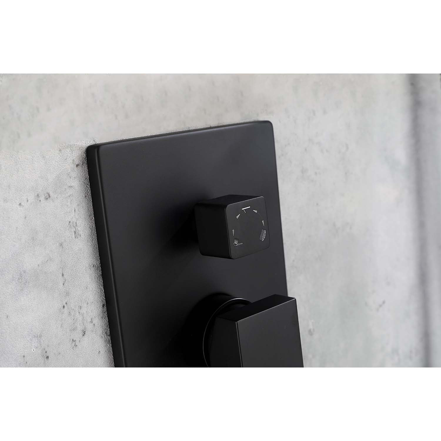Wall Mounted Waterfall Rain Shower System Matte Black Brass