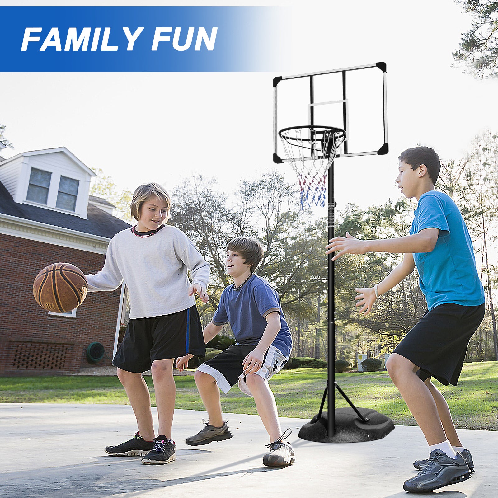 Portable Basketball Hoop Adjustable 7.5Ft 9.2Ft With 32 Inch Backboard For Youth Adults Indoor Outdoor Basketball Goal White Black White Iron