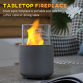Tabletop Fireplace, Mini Concrete Ethanol Fire Bowl With Lid, Burns Up With Liquid Alcohol And Solid Tablet Alcohol, Light Grey Light Grey Stainless Steel