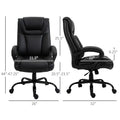 Big And Tall 400Lbs Executive Office Chair With Wide Seat, Computer Desk Chair With High Back Pu Leather Ergonomic Upholstery, Adjustable Height And Swivel Wheels, Black Black Faux Leather