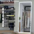 Extra Large Led Bathroom Mirror With 3 Color Aluminum Framed Wall Mirror Full Body Mirror With Lights, Vertical Horizontal Hanging Aluminum Framed Mirror For Bedroom Living Room, Silver, 84X36 Inches Silver Aluminium
