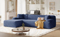 Modern Large L Shape Modular Sectional Sofa For Living Room, Bedroom, Salon, 2 Piece Free Combination, Simplified Style Blue Polyester 3 Seat