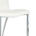 Modern Dining Chairs With Faux Leather Padded Seat Dining Living Room Chairs Upholstered Chair With Chrome Metal Legs Design For Kitchen, Living, Bedroom, Dining Room Side Chairs Set Of 4 White Metal