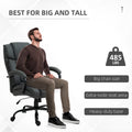 High Back Big And Tall Executive Office Chair 484Lbs With Wide Seat, Computer Desk Chair With Linen Fabric, Adjustable Height, Swivel Wheels, Charcoal Grey Charcoal Grey Polyester