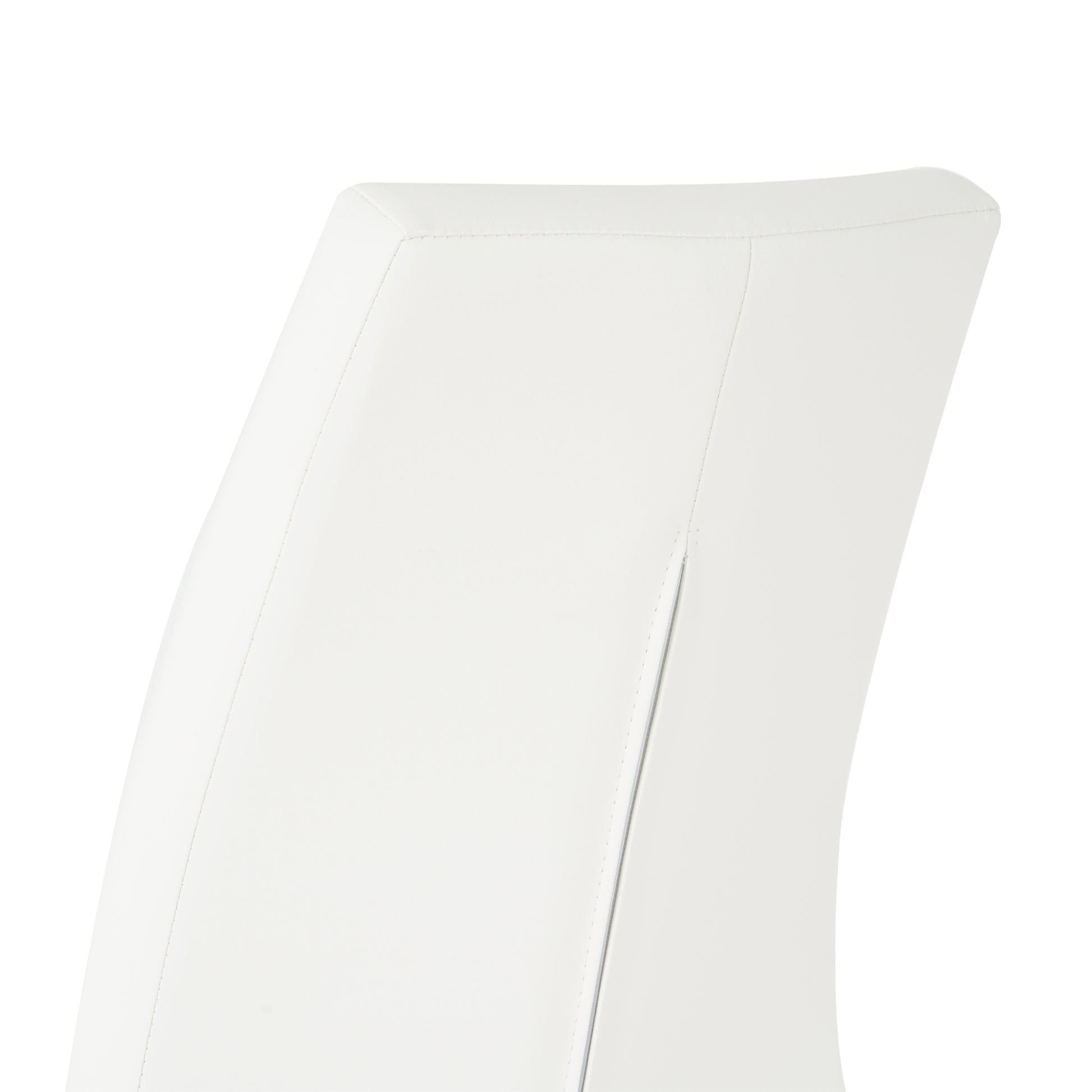 Modern Style Glass Table, Pu Fabric Chair Electroplated Chair Legs, Solid Support Base, Furniture Made Of Selected Materials To Highlight Fashion, Suitable For Living Room Use Set Of 5 White Mdf Metal