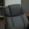 High Back Big And Tall Executive Office Chair 484Lbs With Wide Seat, Computer Desk Chair With Linen Fabric, Adjustable Height, Swivel Wheels, Charcoal Grey Charcoal Grey Polyester