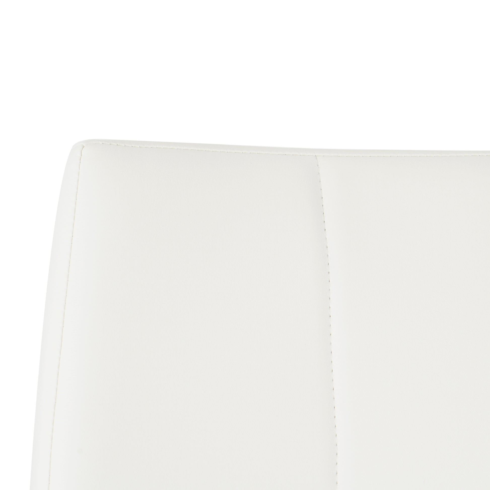 Modern Dining Chairs With Faux Leather Padded Seat Dining Living Room Chairs Upholstered Chair With Chrome Metal Legs Design For Kitchen, Living, Bedroom, Dining Room Side Chairs Set Of 4 White Metal