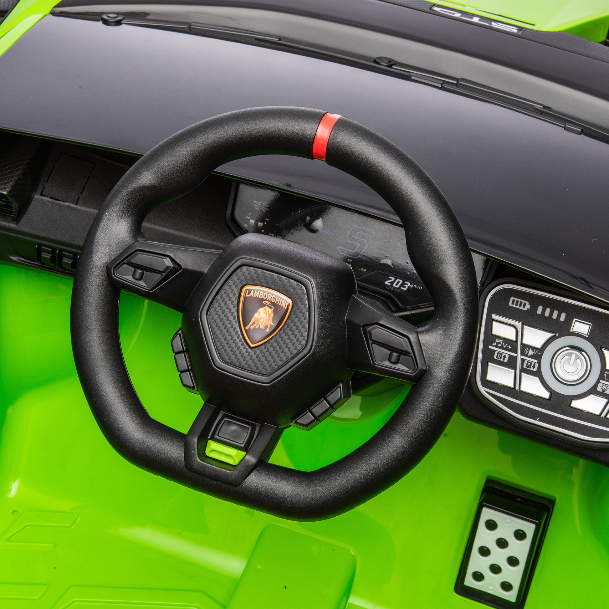 Lamborghini Huracan Sto 24V Kids Electric Ride On Drift Car: Speeds 1.86 5.59 Mph, Ages 3 8, Foam Front Wheels, 360 Spin, Led Lights, Dynamic Music, Early Learning, Usb Port, Drift Feature Green Polypropylene