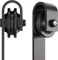 6.6Ft Heavy Duty Sturdy Sliding Barn Door Hardware Adjustable Floor Guide Wall Mount Roller Pull Handle, J Shape Hangers, Smoothly And Quietly, Easy To Install, Fit 24