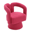 Coolmore 360 Degree Swivel Cuddle Barrel Accent Chairs, Round Armchairs With Wide Upholstered, Fluffy Fabric Chair For Living Room, Bedroom, Office, Waiting Rooms Rose Red Boucle Rose Red Foam Boucle