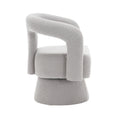 Coolmore 360 Degree Swivel Cuddle Barrel Accent Chairs, Round Armchairs With Wide Upholstered, Fluffy Fabric Chair For Living Room, Bedroom, Office, Waiting Rooms Light Gray Boucle Light Gray Foam Boucle