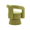 Coolmore 360 Degree Swivel Cuddle Barrel Accent Chairs, Round Armchairs With Wide Upholstered, Fluffy Fabric Chair For Living Room, Bedroom, Office, Waiting Rooms Olive Green Boucle Olive Green Foam Boucle