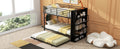 Metal Bunk Bed With Big Bookshelf, Twin, Black Black Metal