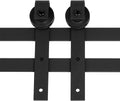6.6Ft Heavy Duty Sturdy Sliding Barn Door Hardware Adjustable Floor Guide Wall Mount Roller Pull Handle, J Shape Hangers, Smoothly And Quietly, Easy To Install, Fit 24