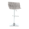 Coolmore Vintage Bar Stools With Back And Footrest Counter Height Dining Chairs 2Pc Set Gray Boucle