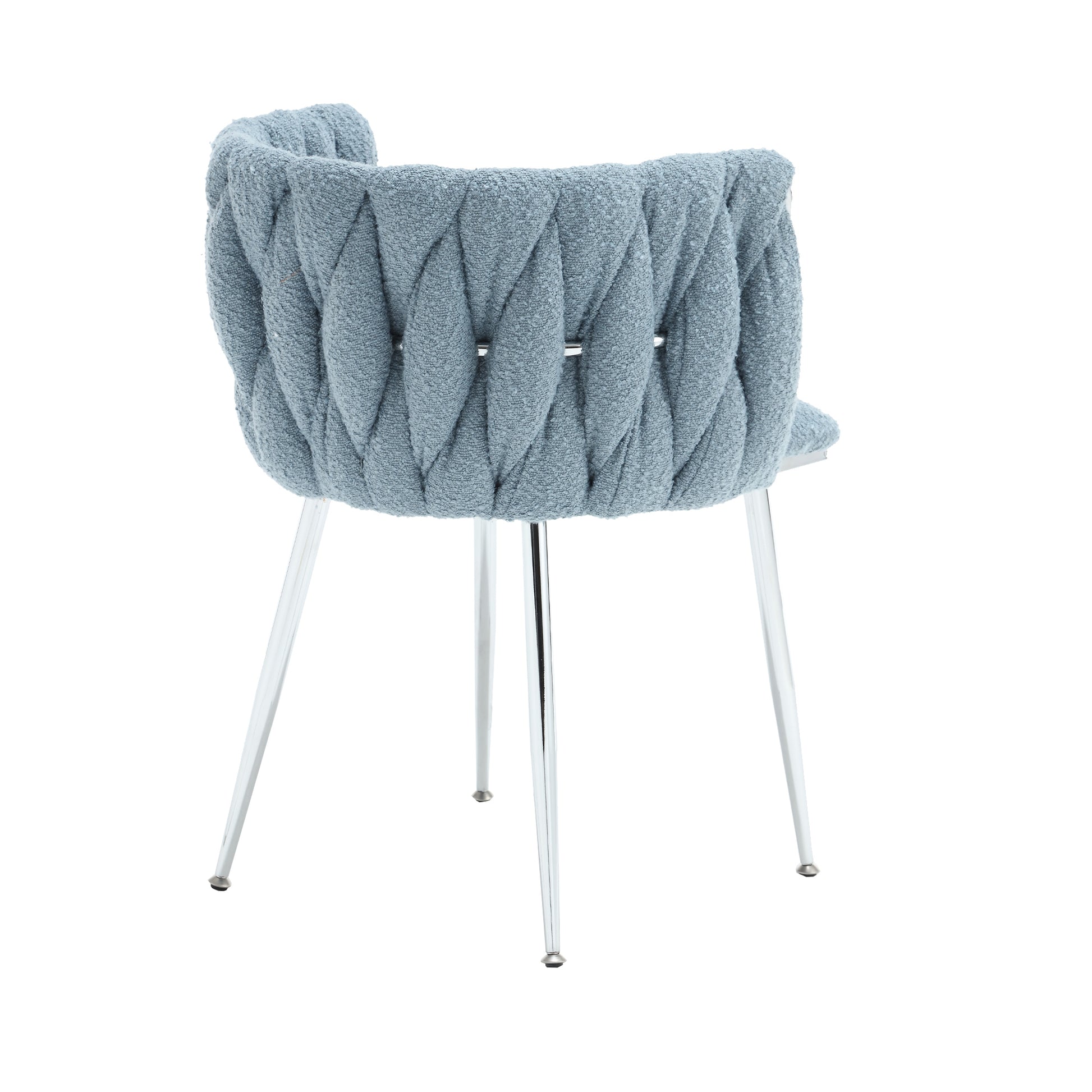 Coolmore Leisure Dining Chairs Accent Chair Velvet Accent Lounge Chair With Metal Feet 2Pc Set Light Blue Boucle