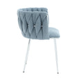 Coolmore Leisure Dining Chairs Accent Chair Velvet Accent Lounge Chair With Metal Feet 2Pc Set Light Blue Boucle
