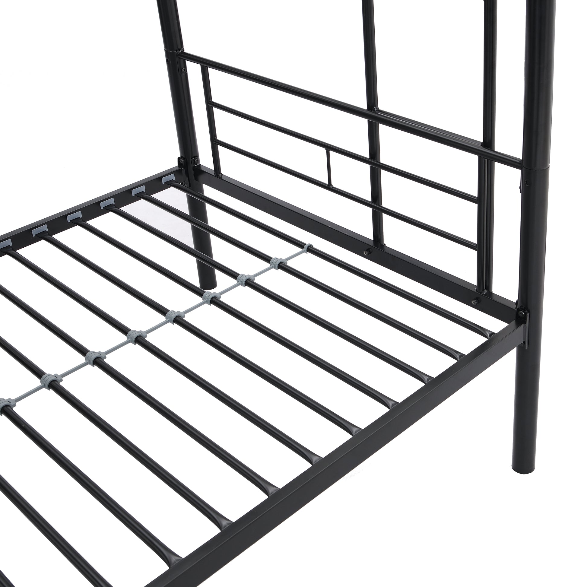 Metal Bunk Bed Black Black Metal