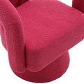 Coolmore 360 Degree Swivel Cuddle Barrel Accent Chairs, Round Armchairs With Wide Upholstered, Fluffy Fabric Chair For Living Room, Bedroom, Office, Waiting Rooms Rose Red Boucle Rose Red Foam Boucle