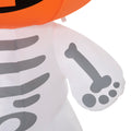 6Ft Halloween Inflatables Outdoor Decorations, Smiling Skeleton Ghost With Pumpkin Head, Blow Up Led Yard Decor For Garden, Lawn, Party, Holiday, Waterproof Orange Polyester