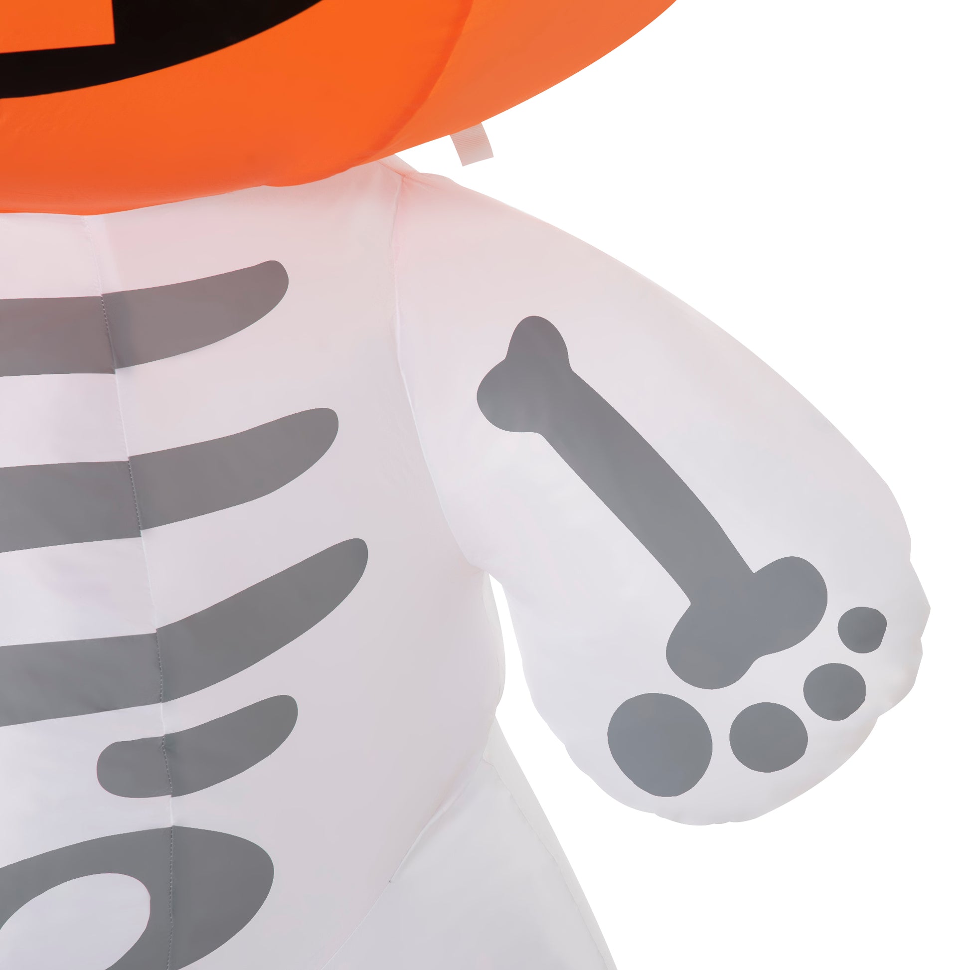 6Ft Halloween Inflatables Outdoor Decorations, Smiling Skeleton Ghost With Pumpkin Head, Blow Up Led Yard Decor For Garden, Lawn, Party, Holiday, Waterproof Orange Polyester
